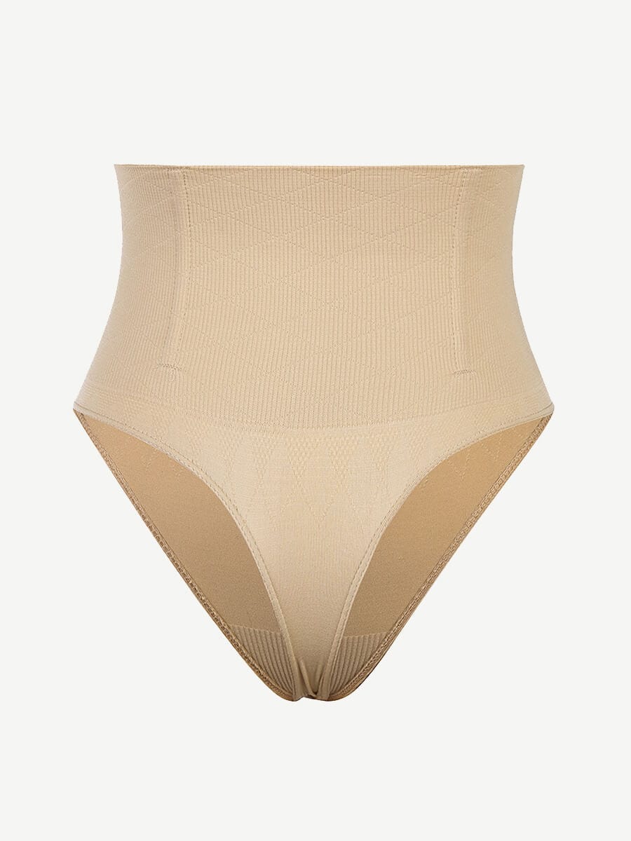 Seamless 4 Steel Bone Shapewear Thong Black 4