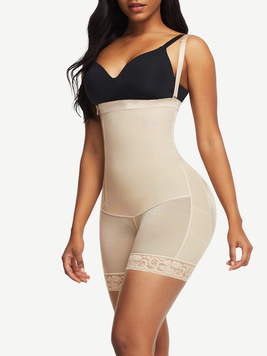 Detachable Strap Side-Zip Post-Surgery Body Shaper Black 3