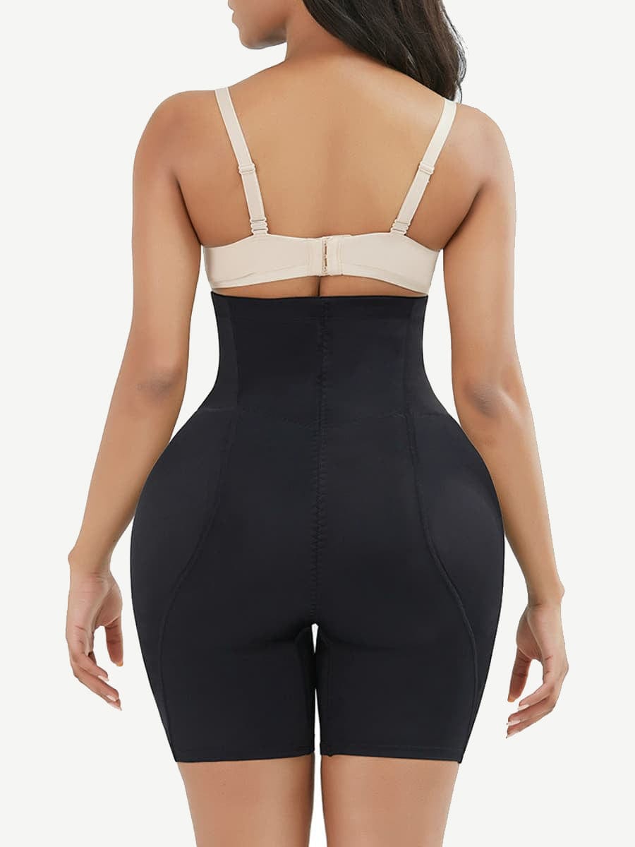 High-Waist Tummy Control Shapewear With Hip Pads Black 2