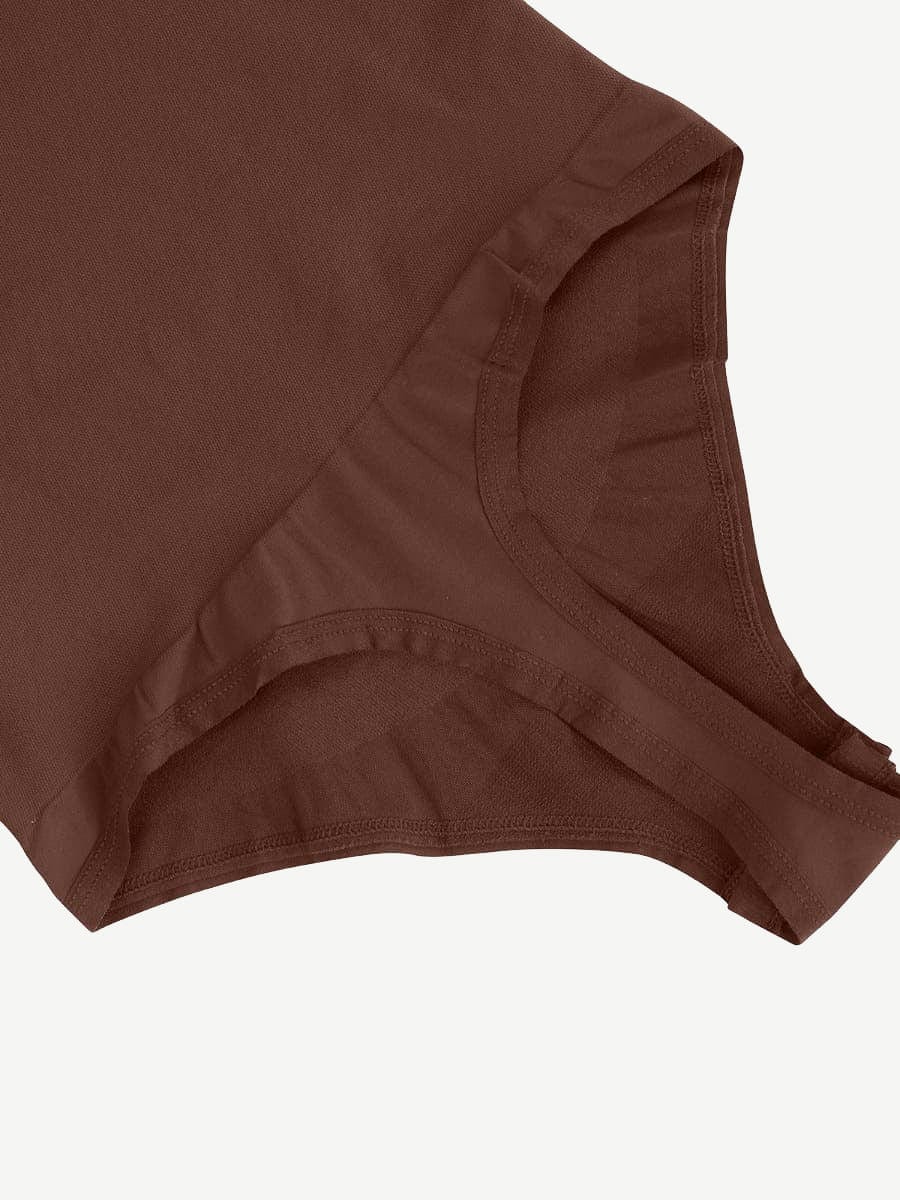 Eco-Friendly Outer Crew Thong Bodysuit Dark Brown 5