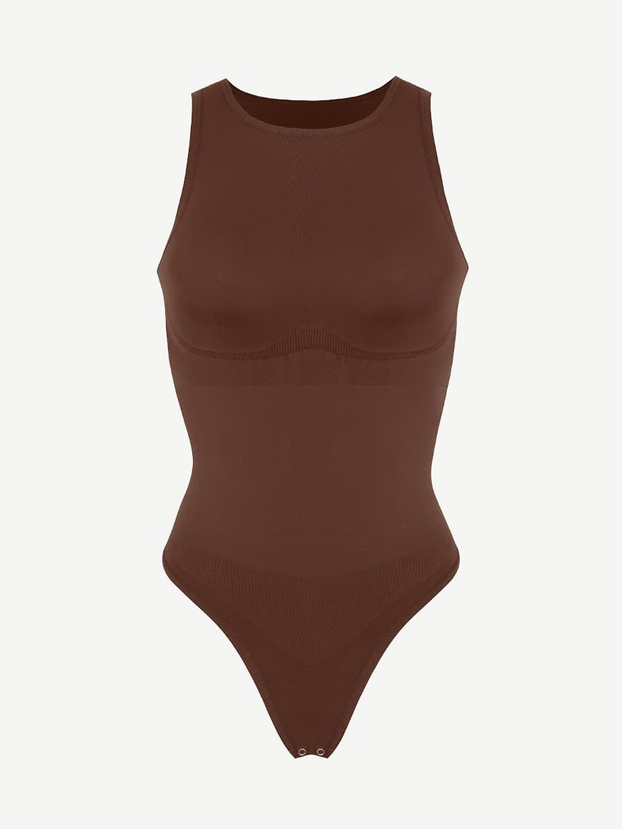 Eco-Friendly Outer Crew Thong Bodysuit Dark Brown 3