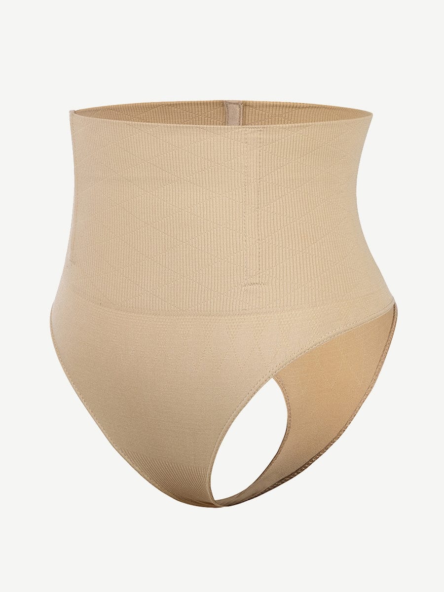 Seamless 4 Steel Bone Shapewear Thong Black 3