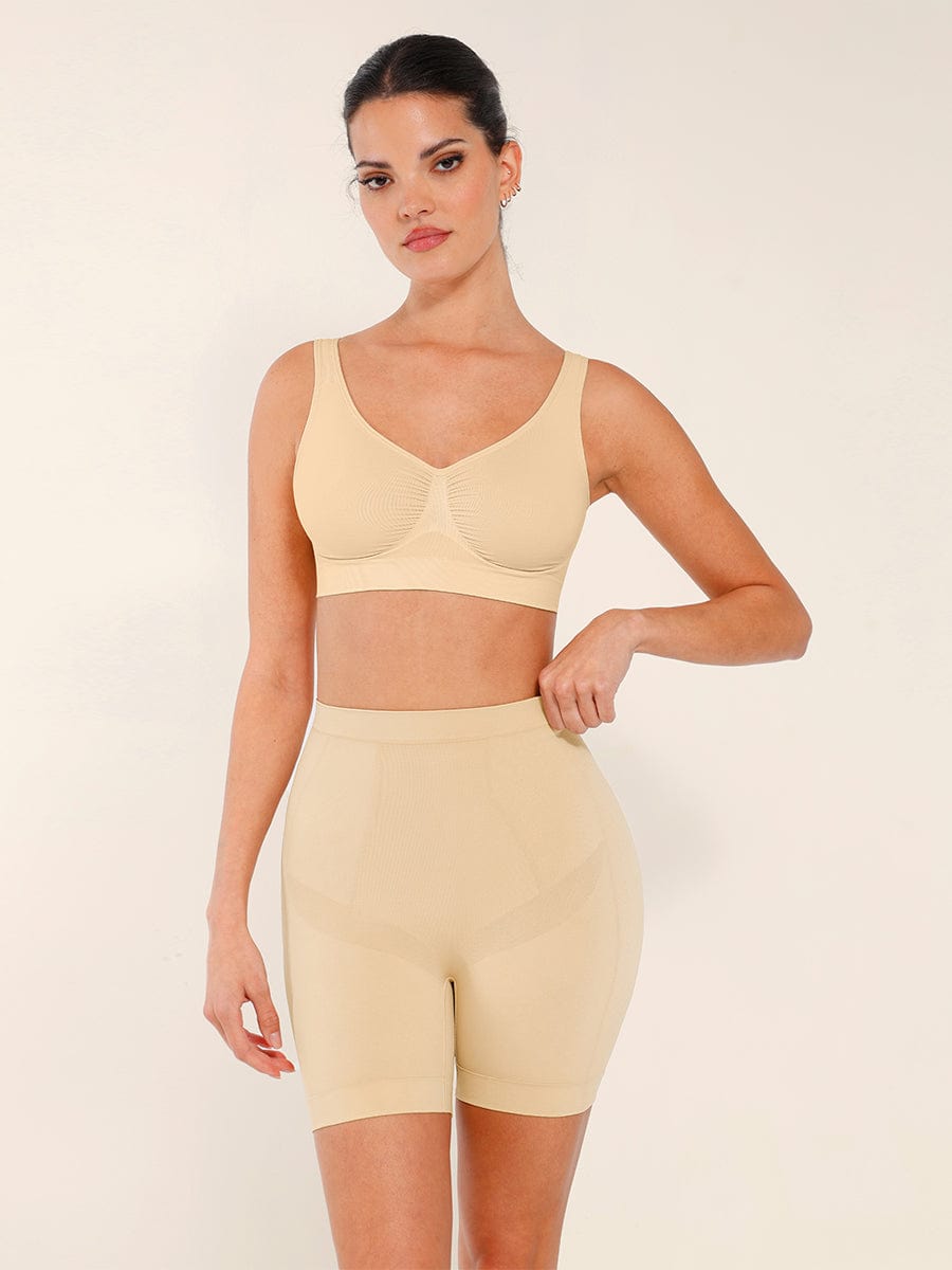 Seamless Mid-Waist Tummy Control Boyshorts 6