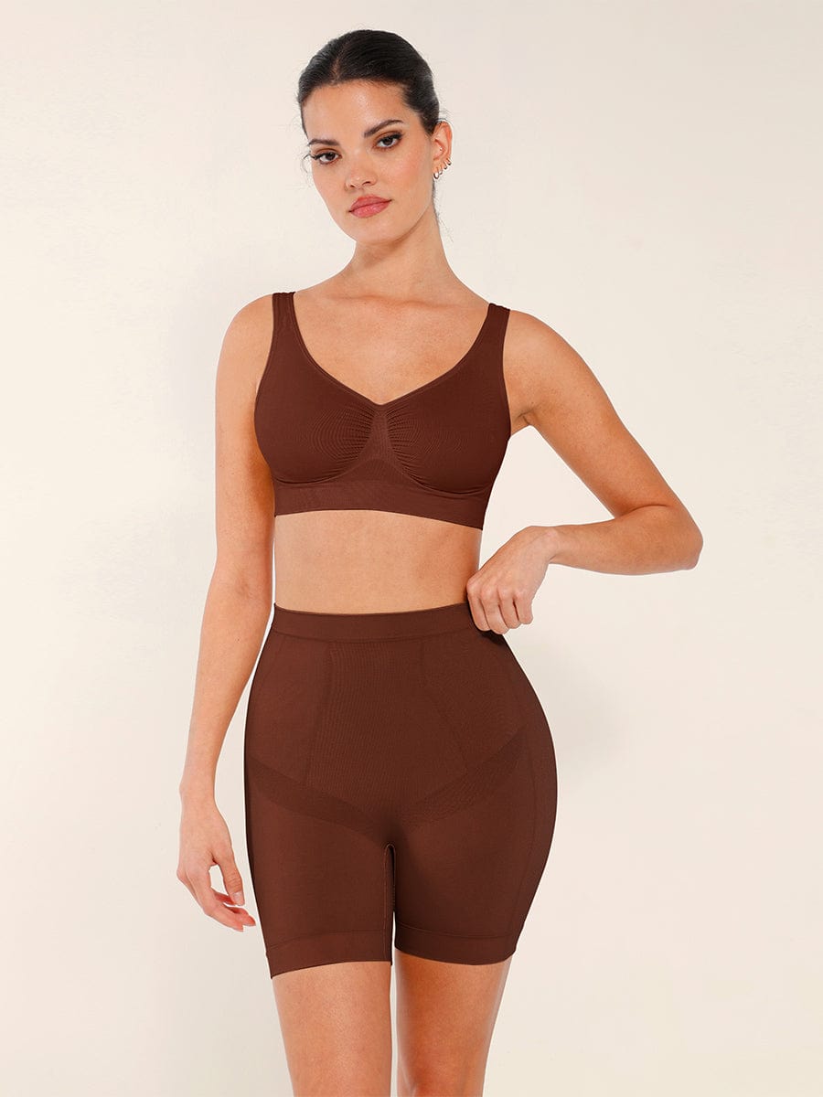 Seamless Mid-Waist Tummy Control Boyshorts 46