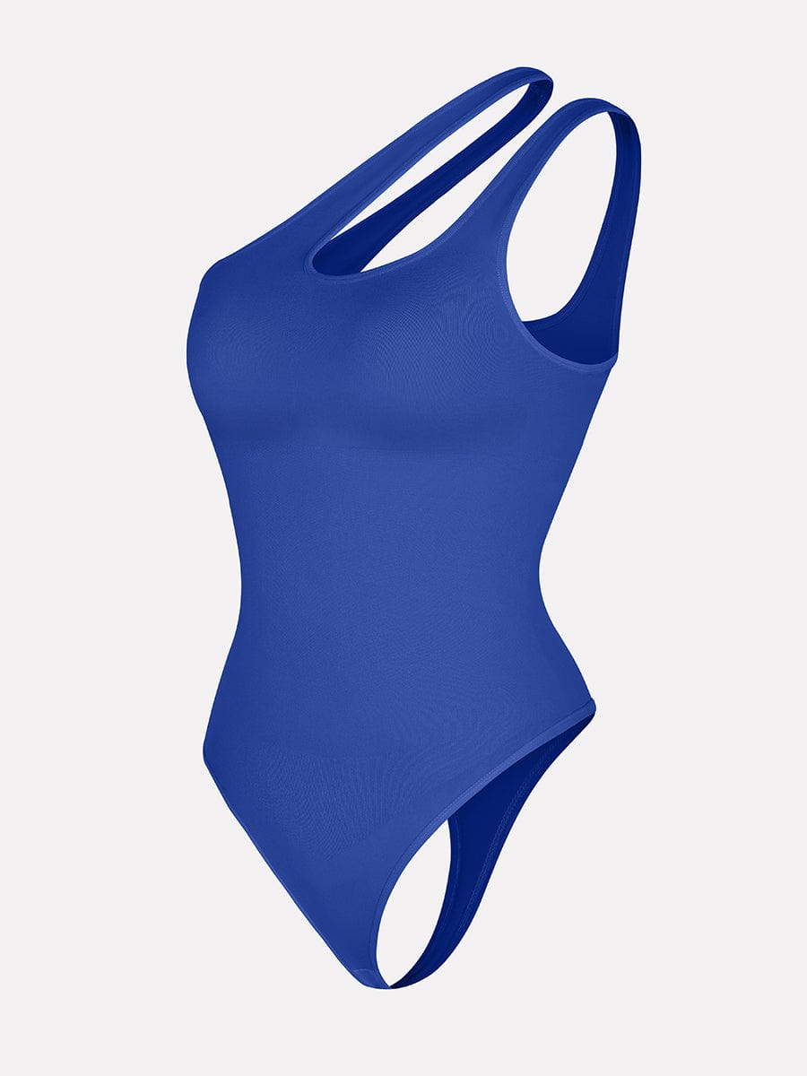One-Shoulder Cut-Out Waist Compression Bodysuit 6