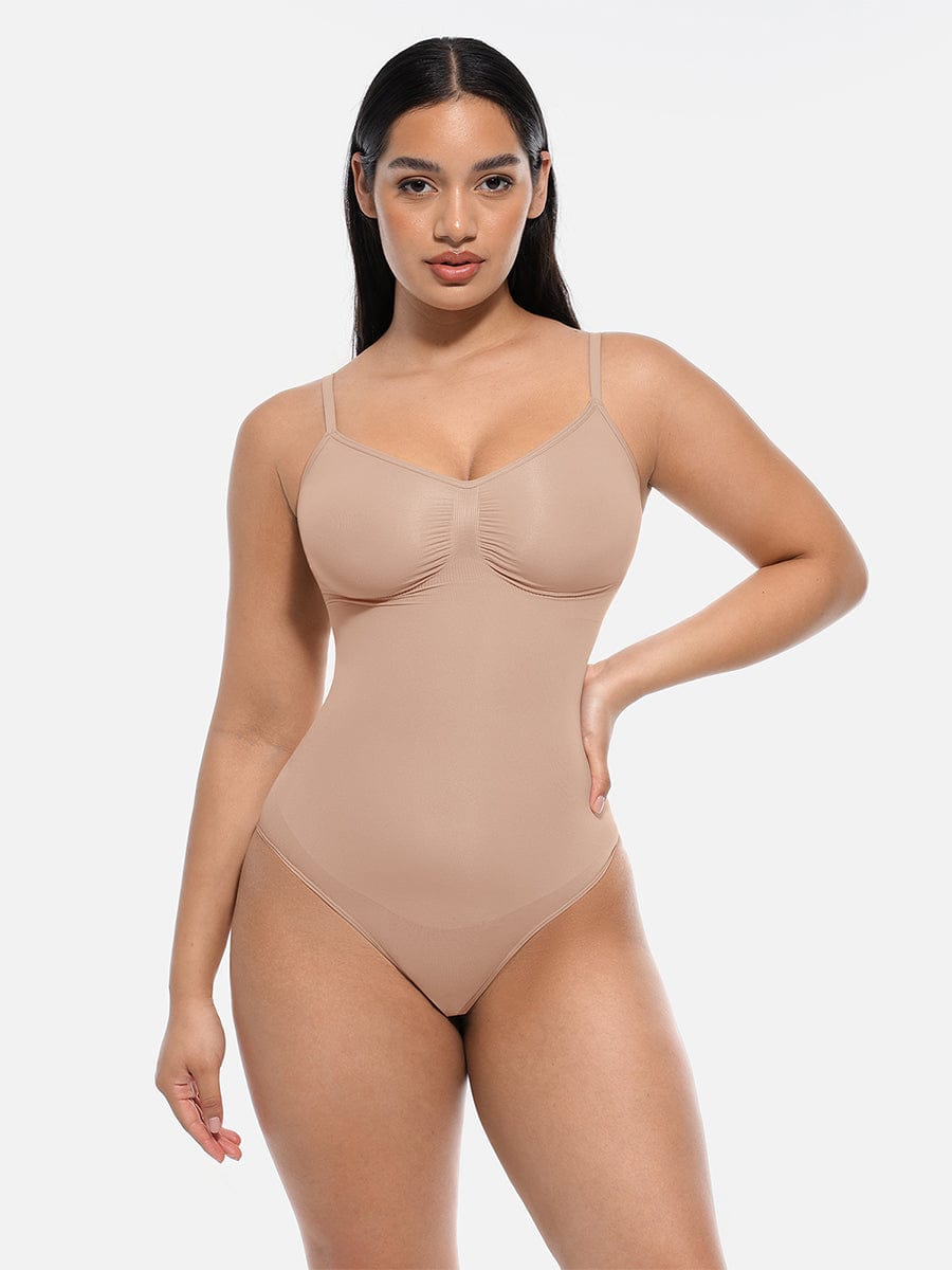 Seamless Covered Bust Thong Bodysuit 21