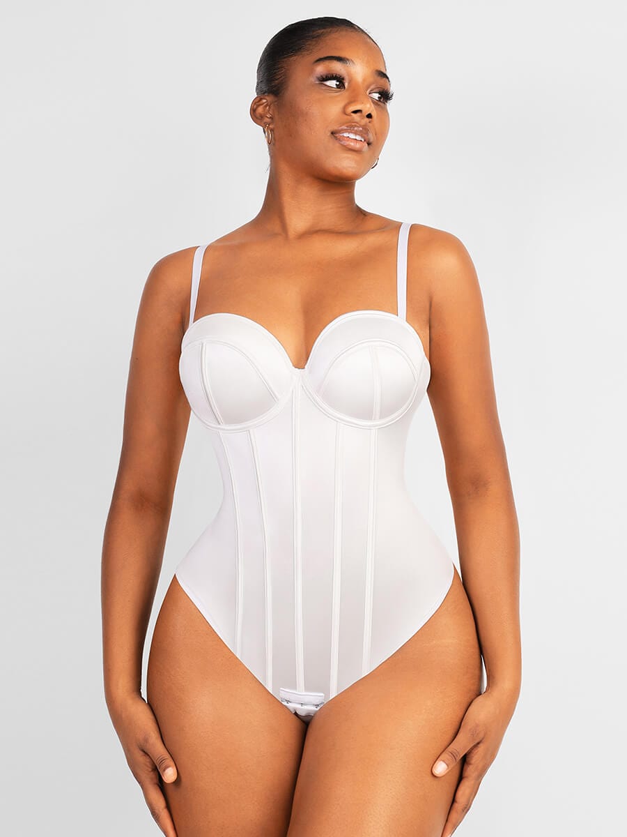 Cupped Strapless Bra-Free Bodysuit Black 1
