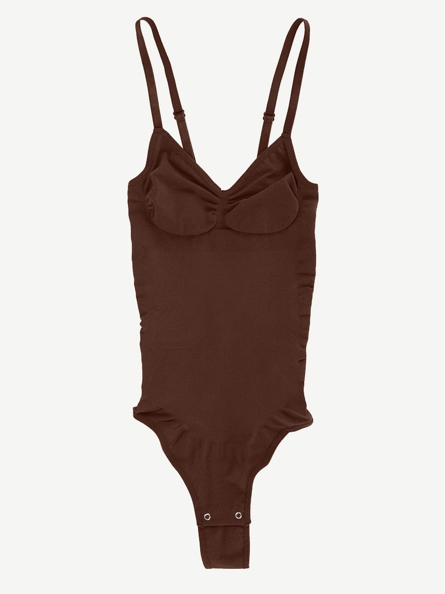 Seamless Cover-Breast Open-Back Thong Bodysuit Light Skin 3