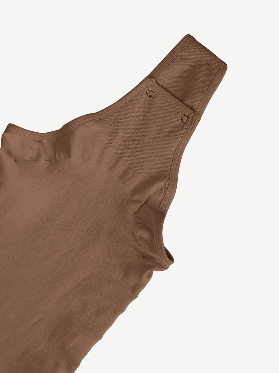 Seamless Covered Bust Thong Bodysuit Dark Brown 3
