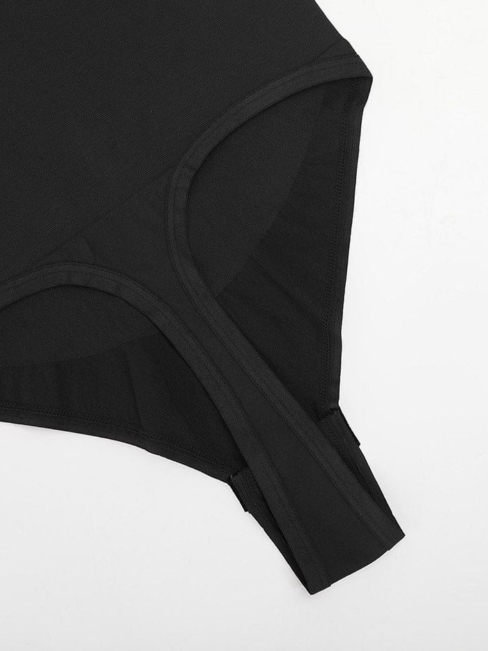 One-Shoulder Cut-Out Waist Compression Bodysuit 19