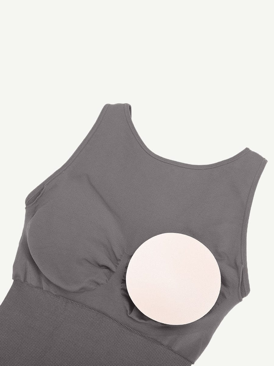Round Neck U-Back Bodysuit With Removable Cups 8