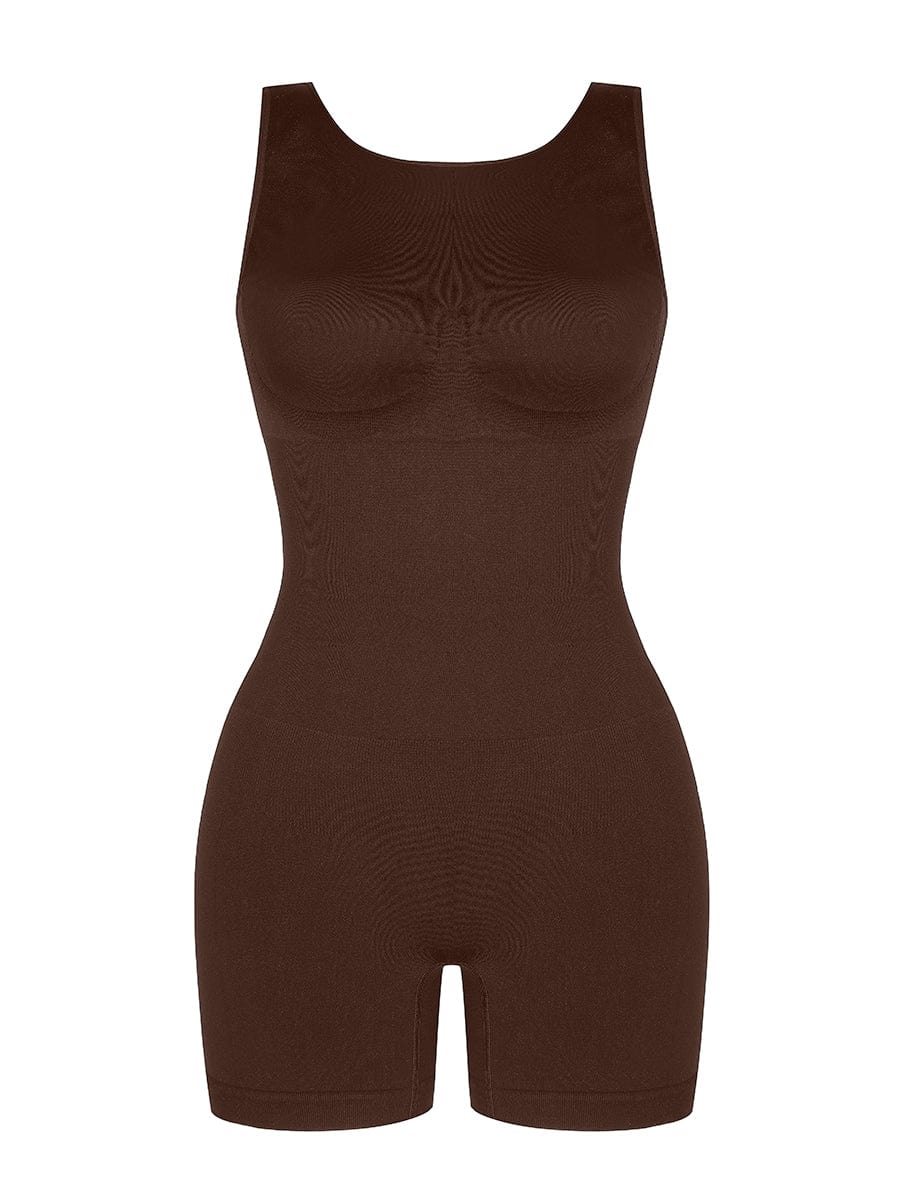 Round Neck U-Back Bodysuit With Removable Cups 19