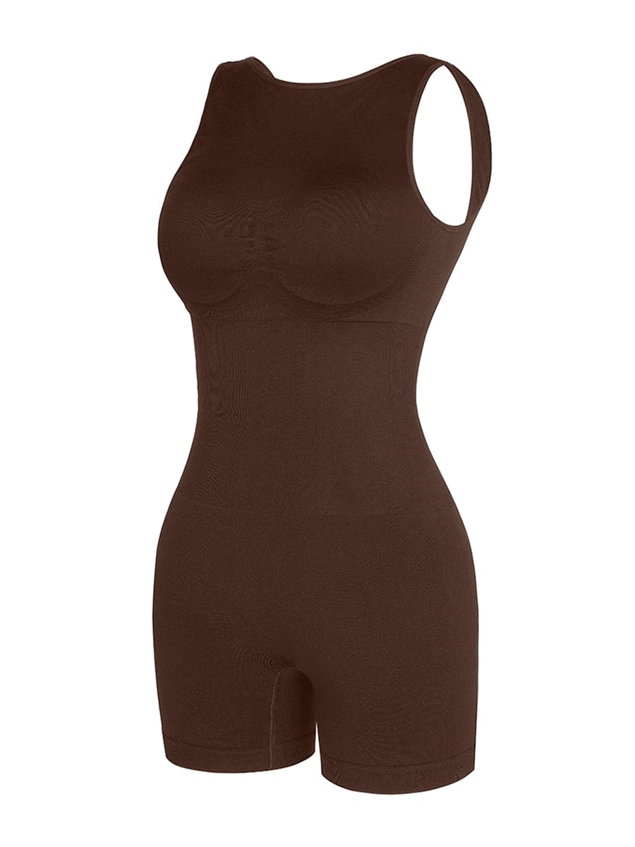 Round Neck U-Back Bodysuit With Removable Cups 20
