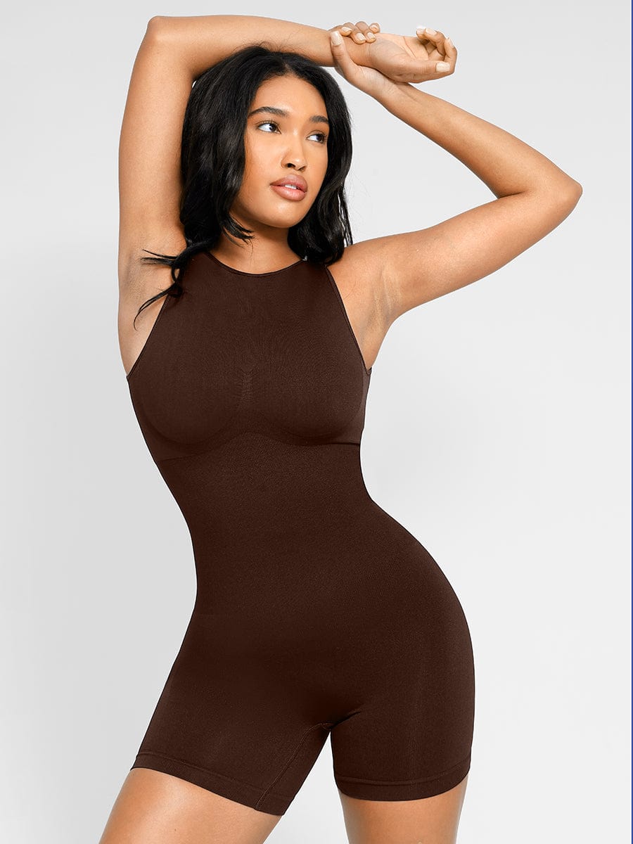 Round Neck U-Back Bodysuit With Removable Cups 15
