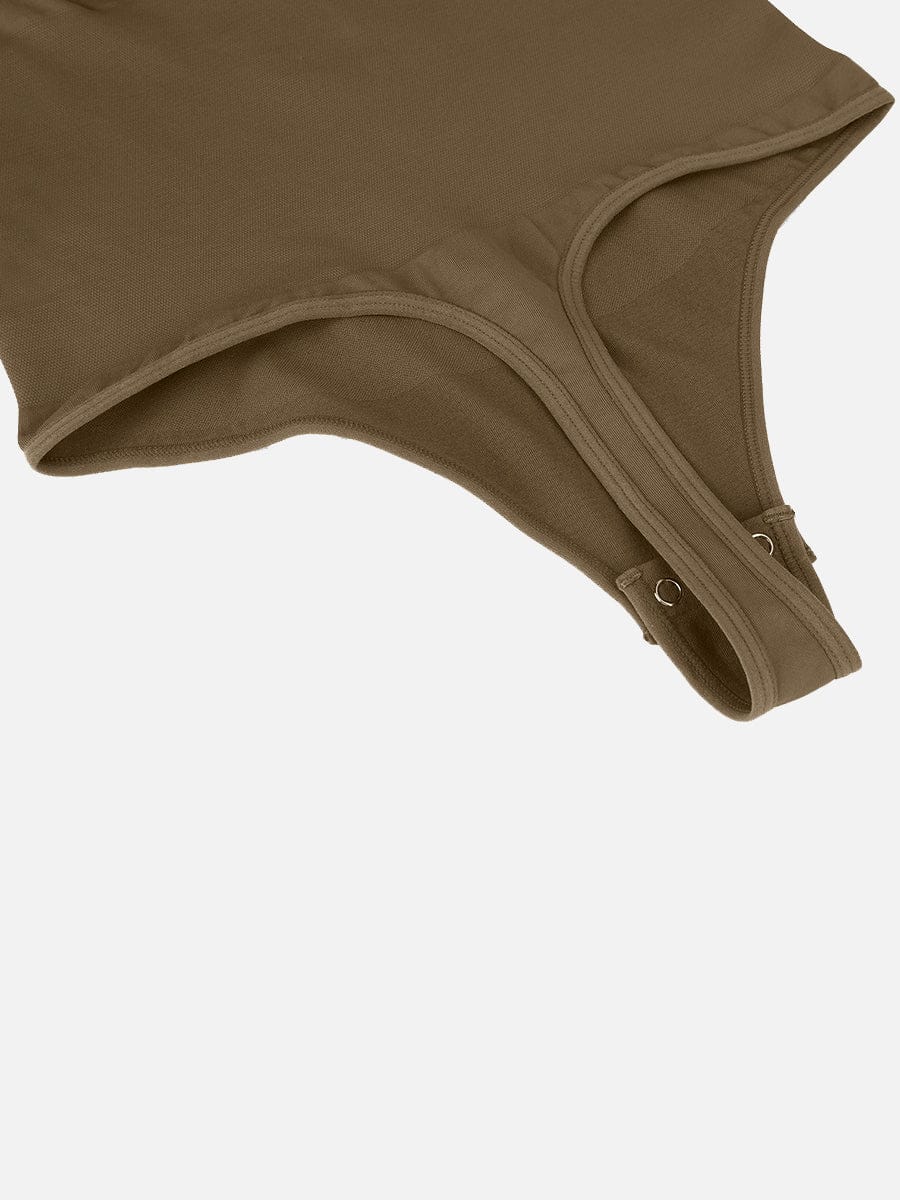 Seamless Long Sleeve Zip-Up Thong Bodysuit 20