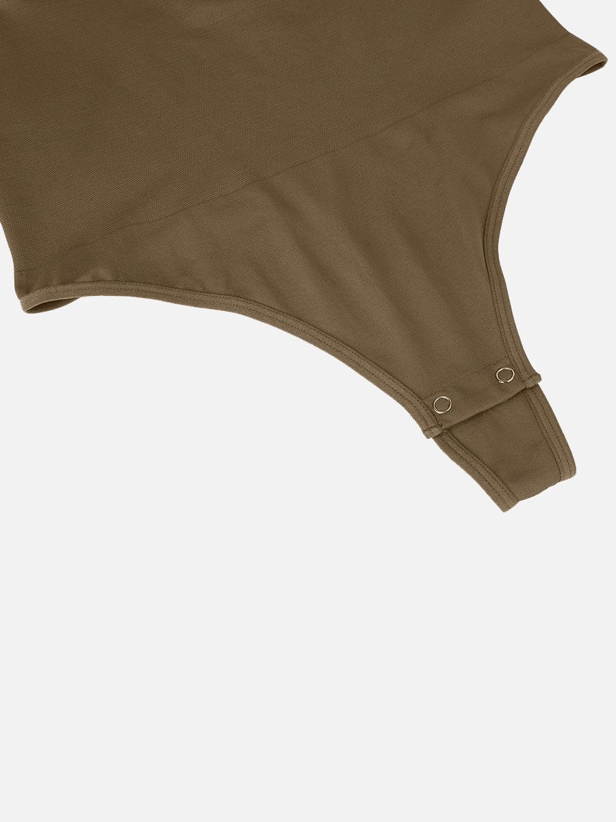 Seamless Long Sleeve Zip-Up Thong Bodysuit 21