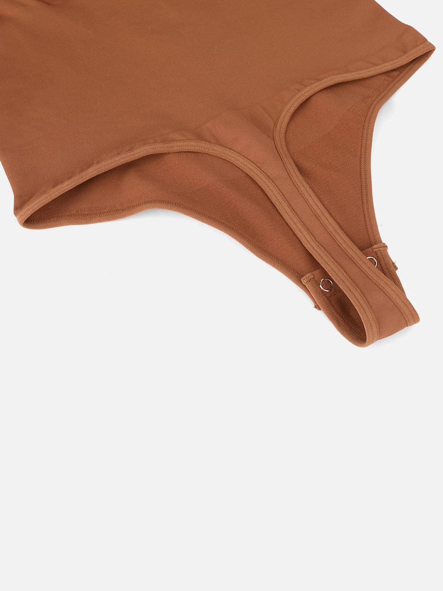 Seamless Long Sleeve Zip-Up Thong Bodysuit Green 3