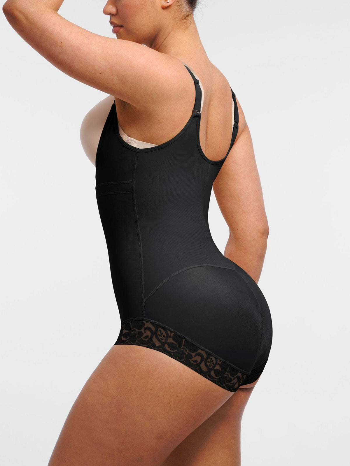 U-Shaped Bust Lifting Front Zip Lace Shapewear Light Skin 2