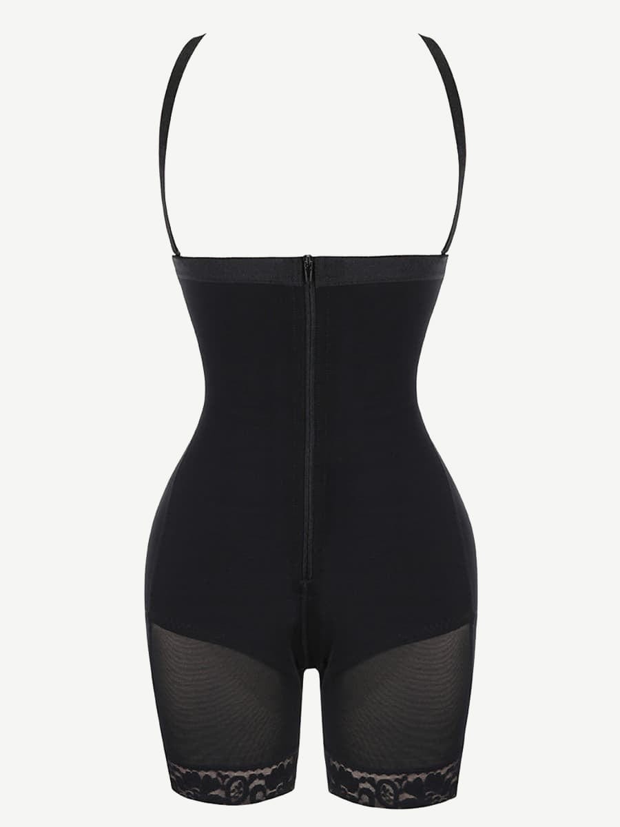 Detachable Strap Post-Surgery Full Body Shaper Black 6