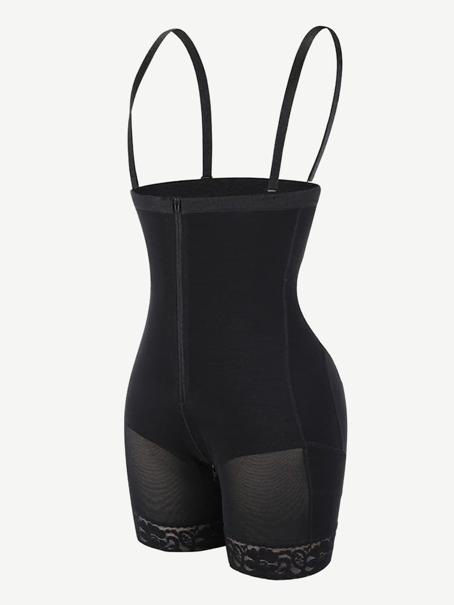 Detachable Strap Post-Surgery Full Body Shaper Black 7