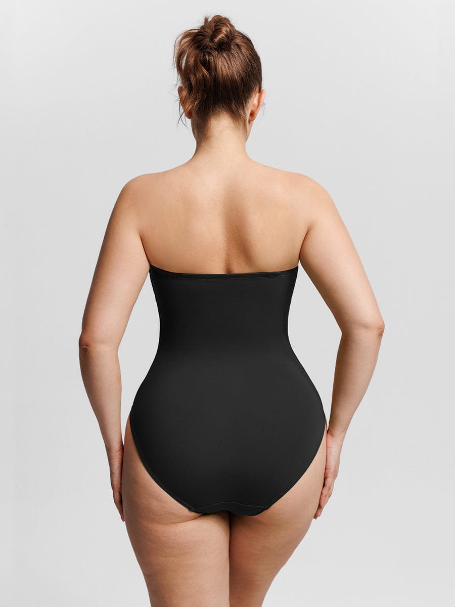 Strapless Tummy Control One-Piece Swimsuit Orange 3