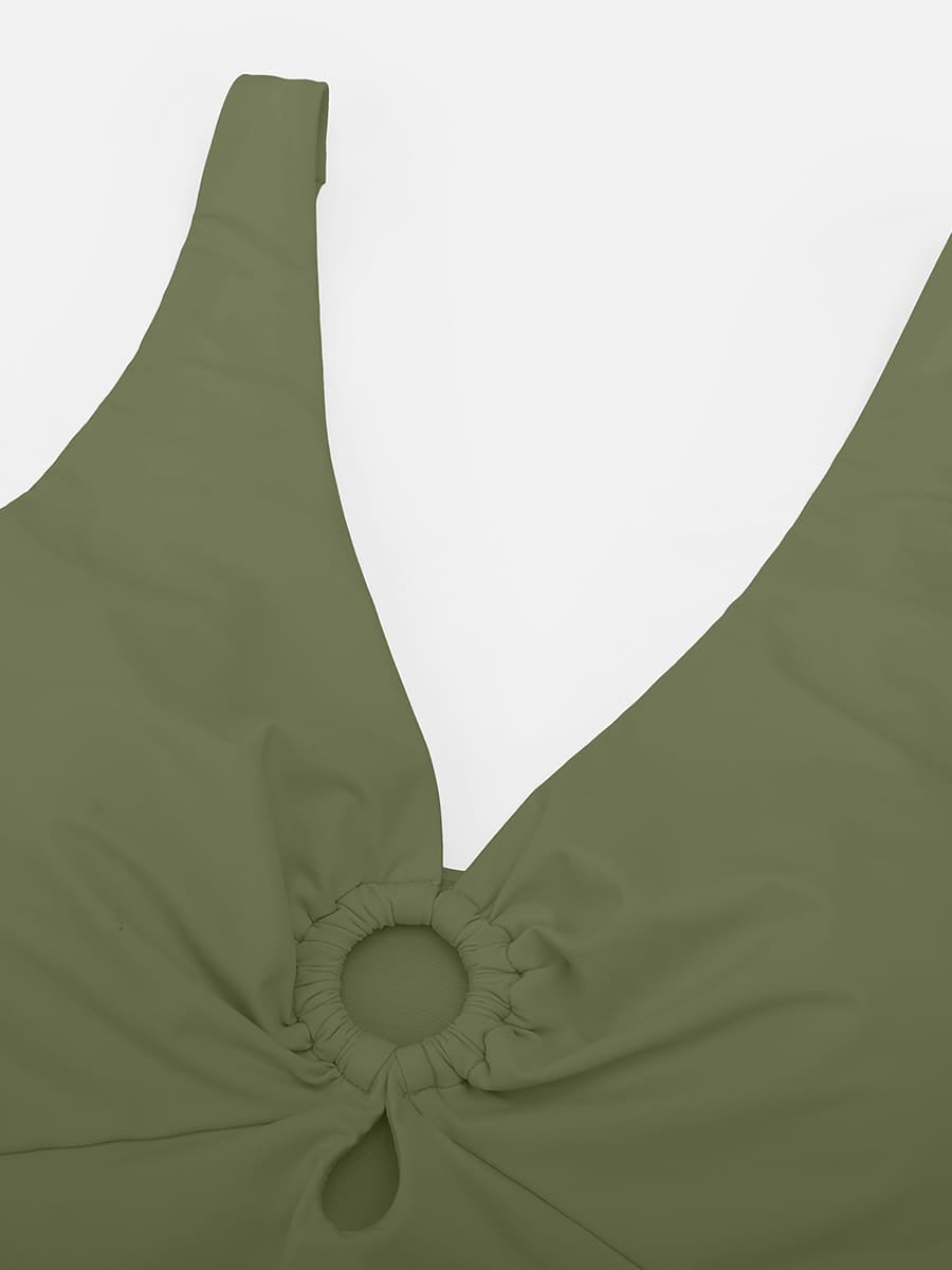 Waist Shaping Ruched One-Piece Swimsuit Blue 4