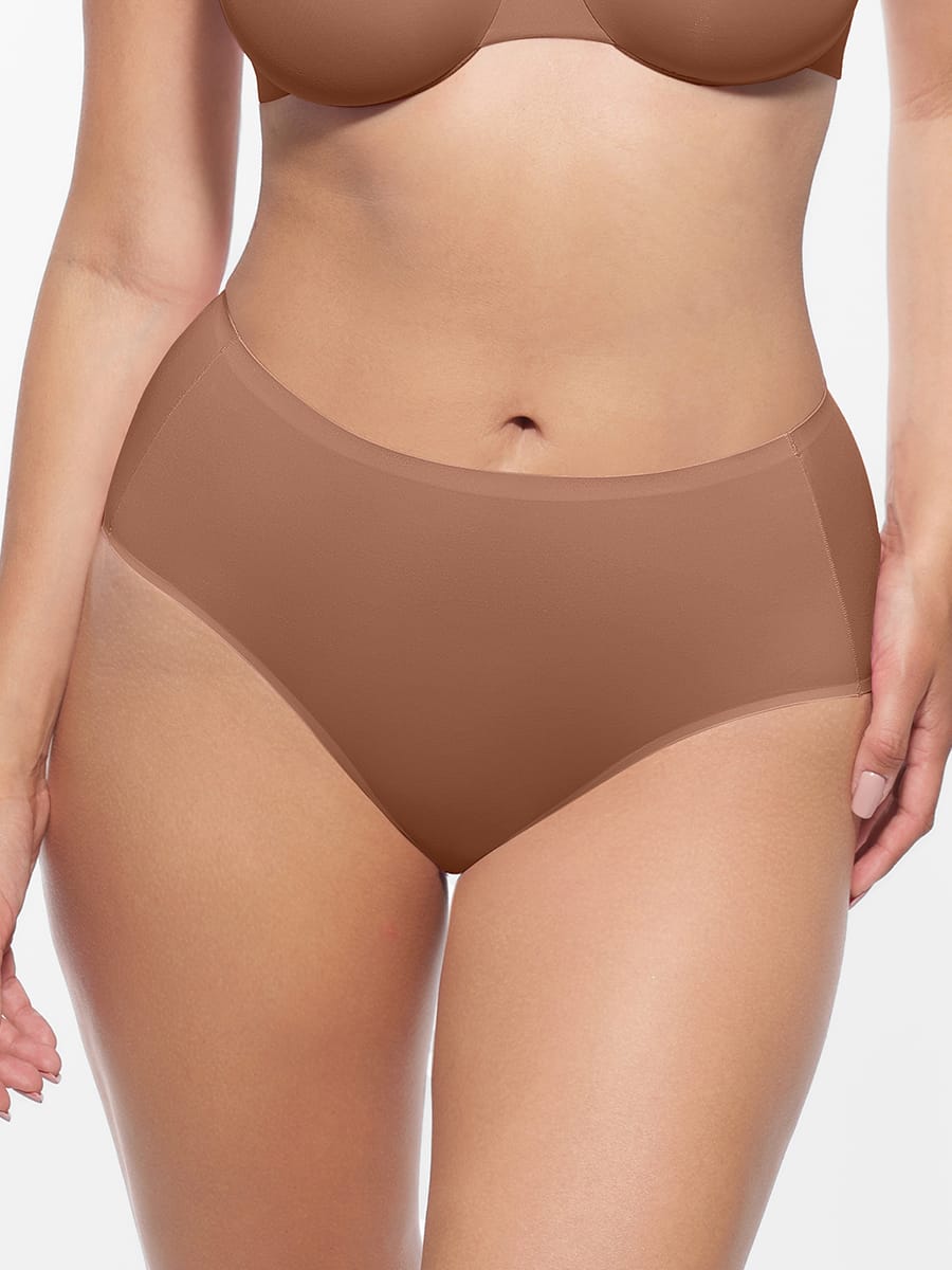 Cloud-Soft Mid-Waist Shaping Panties Light Brown 2