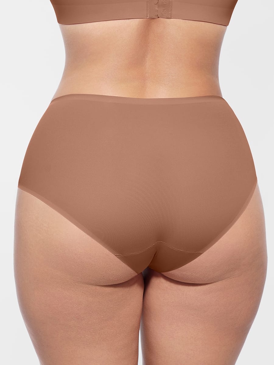 Cloud-Soft Mid-Waist Shaping Panties Light Brown 6