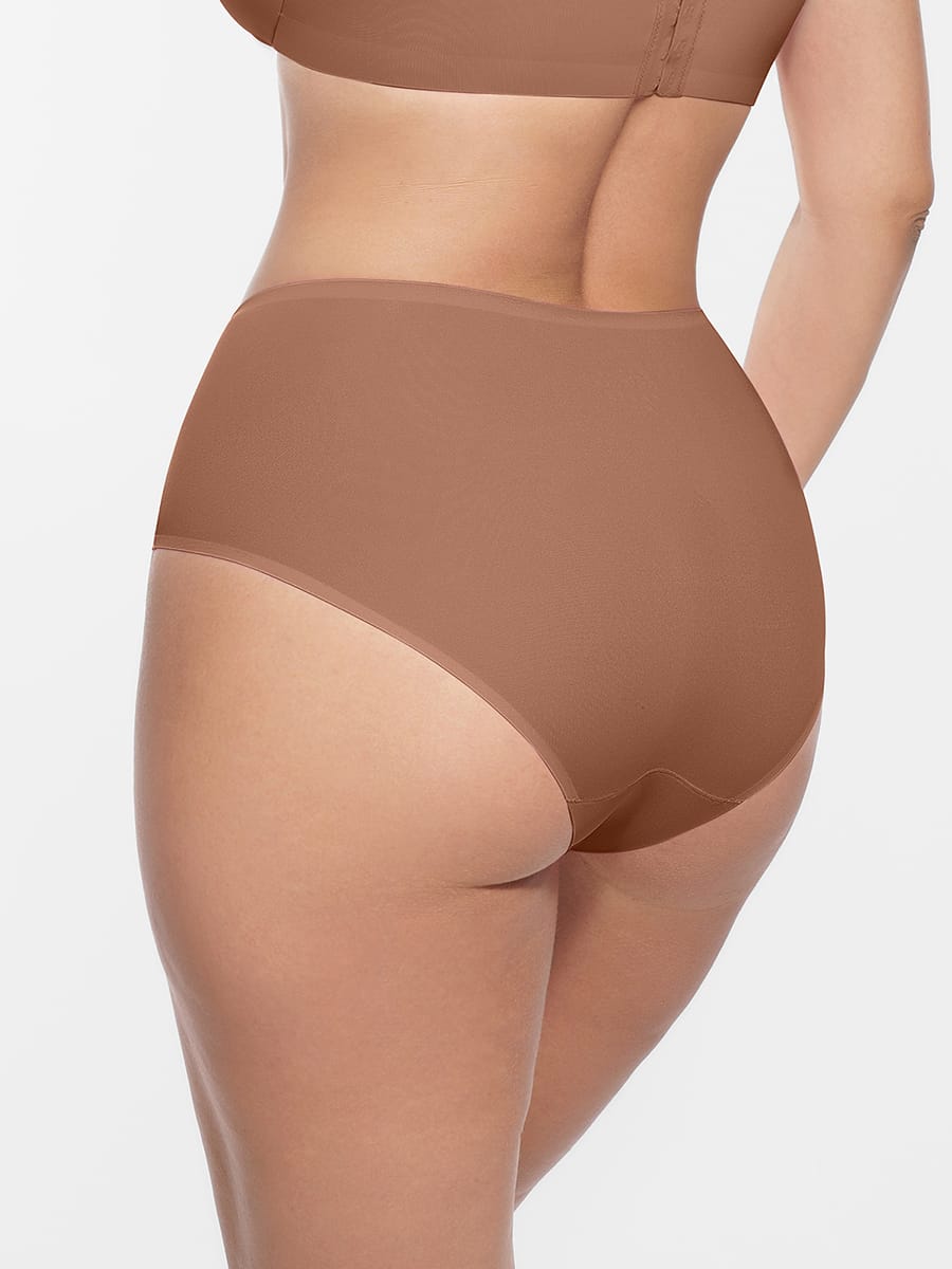 Cloud-Soft Mid-Waist Shaping Panties Light Brown 5