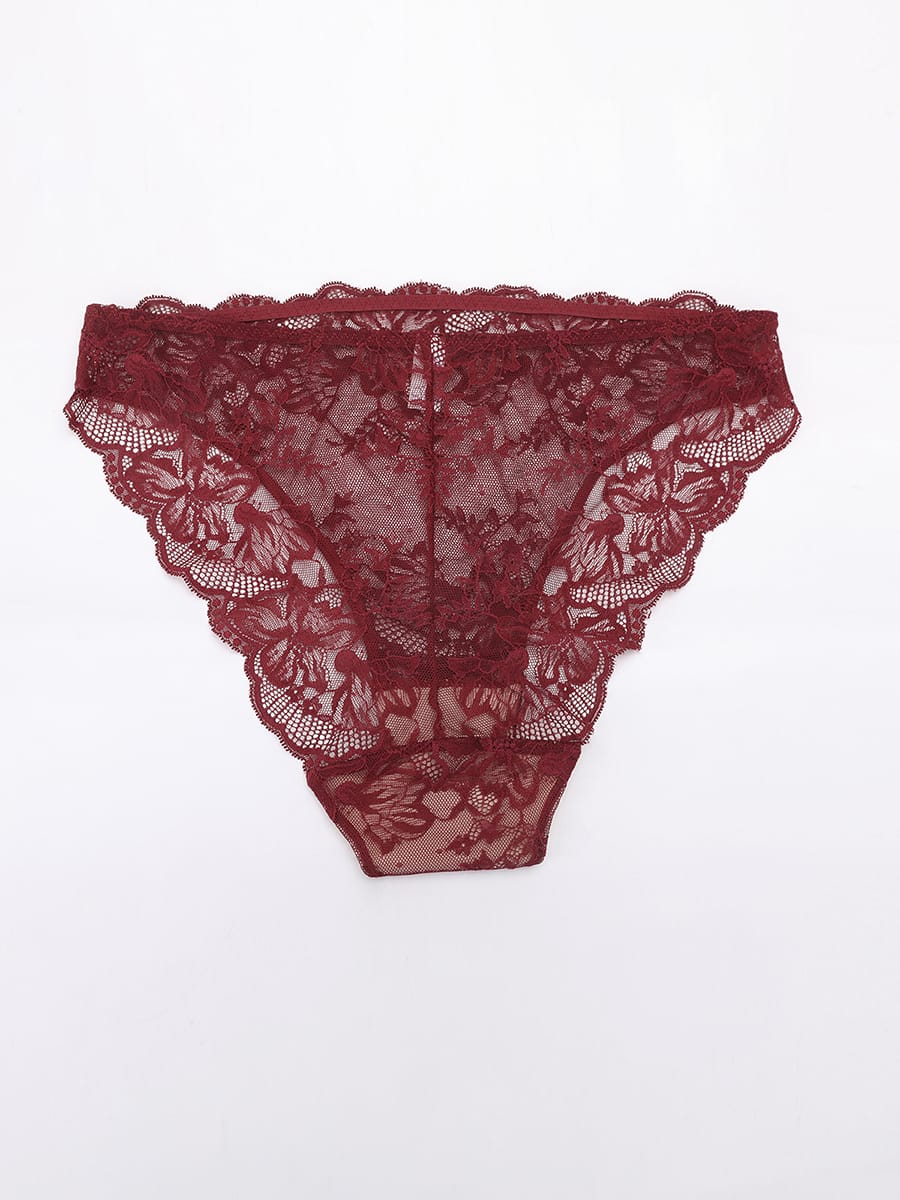 Low-Rise Lace Panties With Antibacterial Cotton Crotch 6
