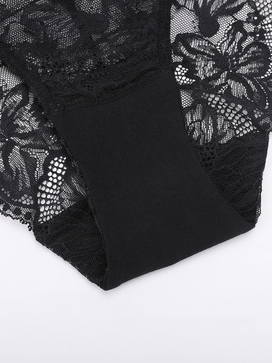 Low-Rise Lace Panties With Antibacterial Cotton Crotch 15