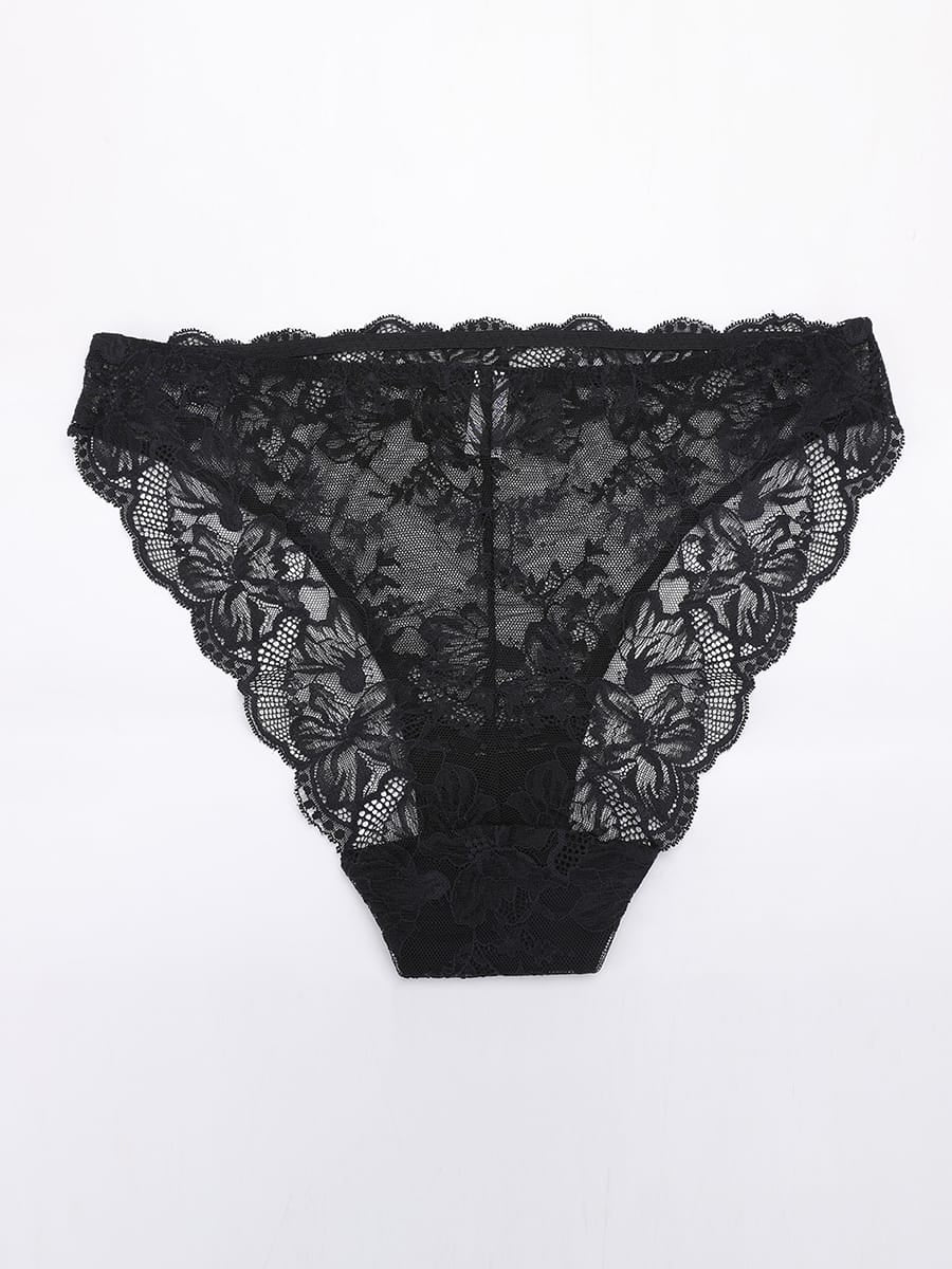 Low-Rise Lace Panties With Antibacterial Cotton Crotch 12