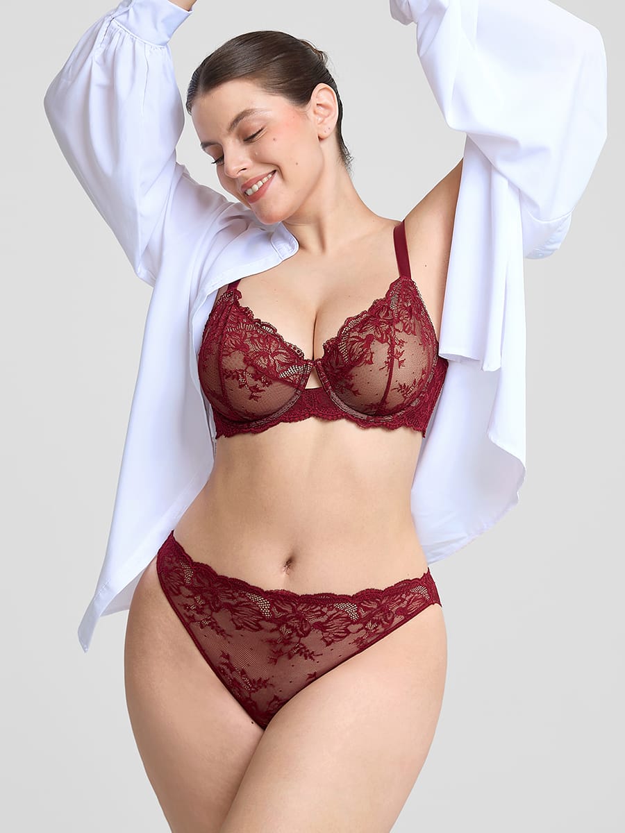 Low-Rise Lace Panties With Antibacterial Cotton Crotch 4