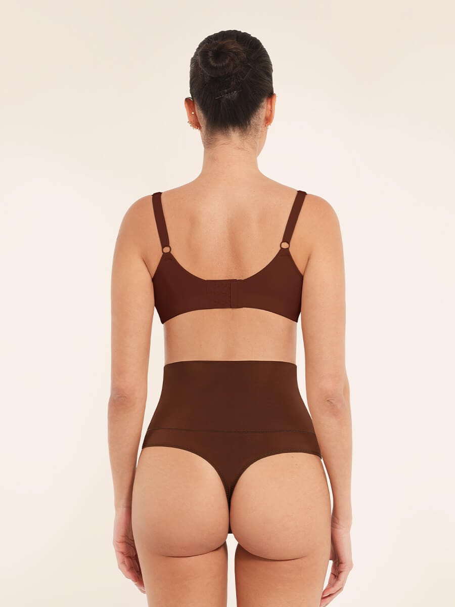 High-Waist Tummy Control Thong Panties Light Skin 7