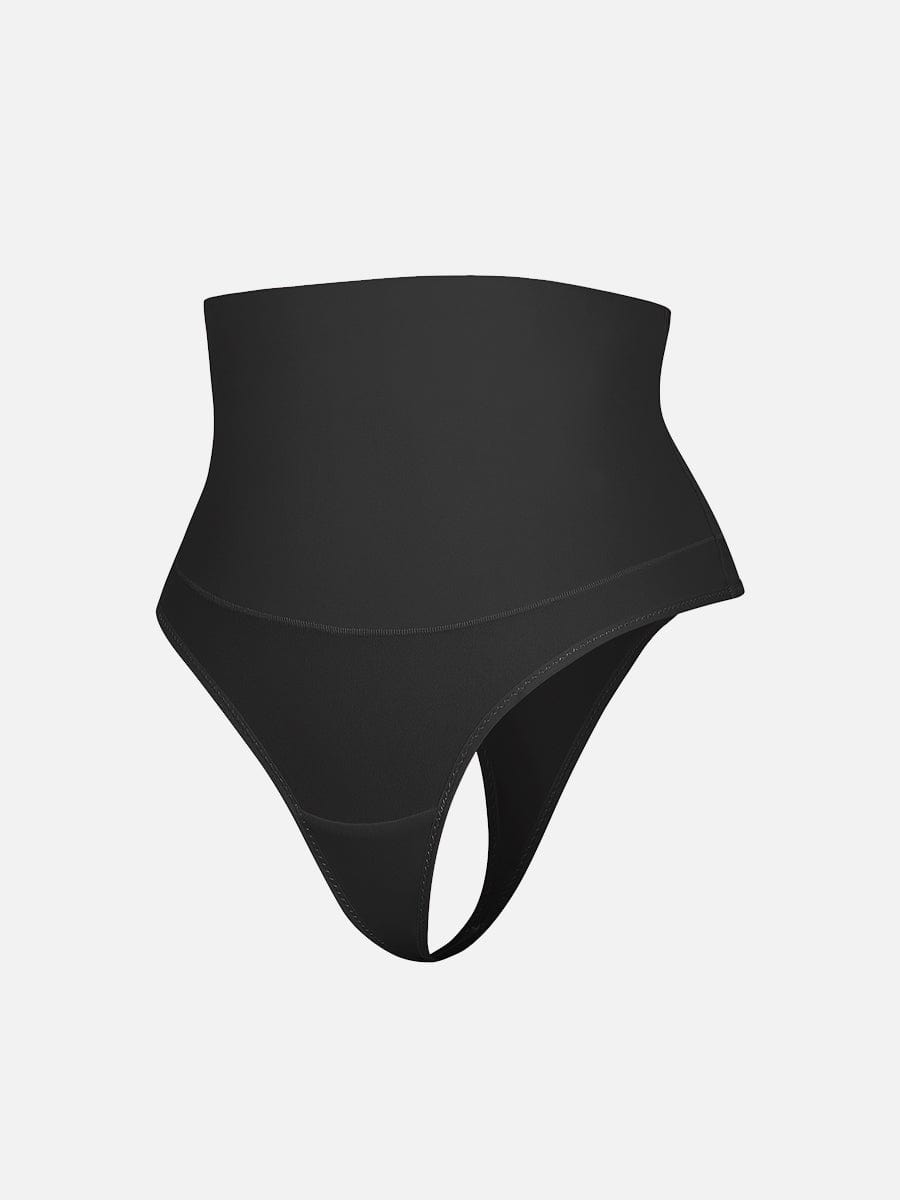 High-Waist Tummy Control Thong Panties Dark Brown 4
