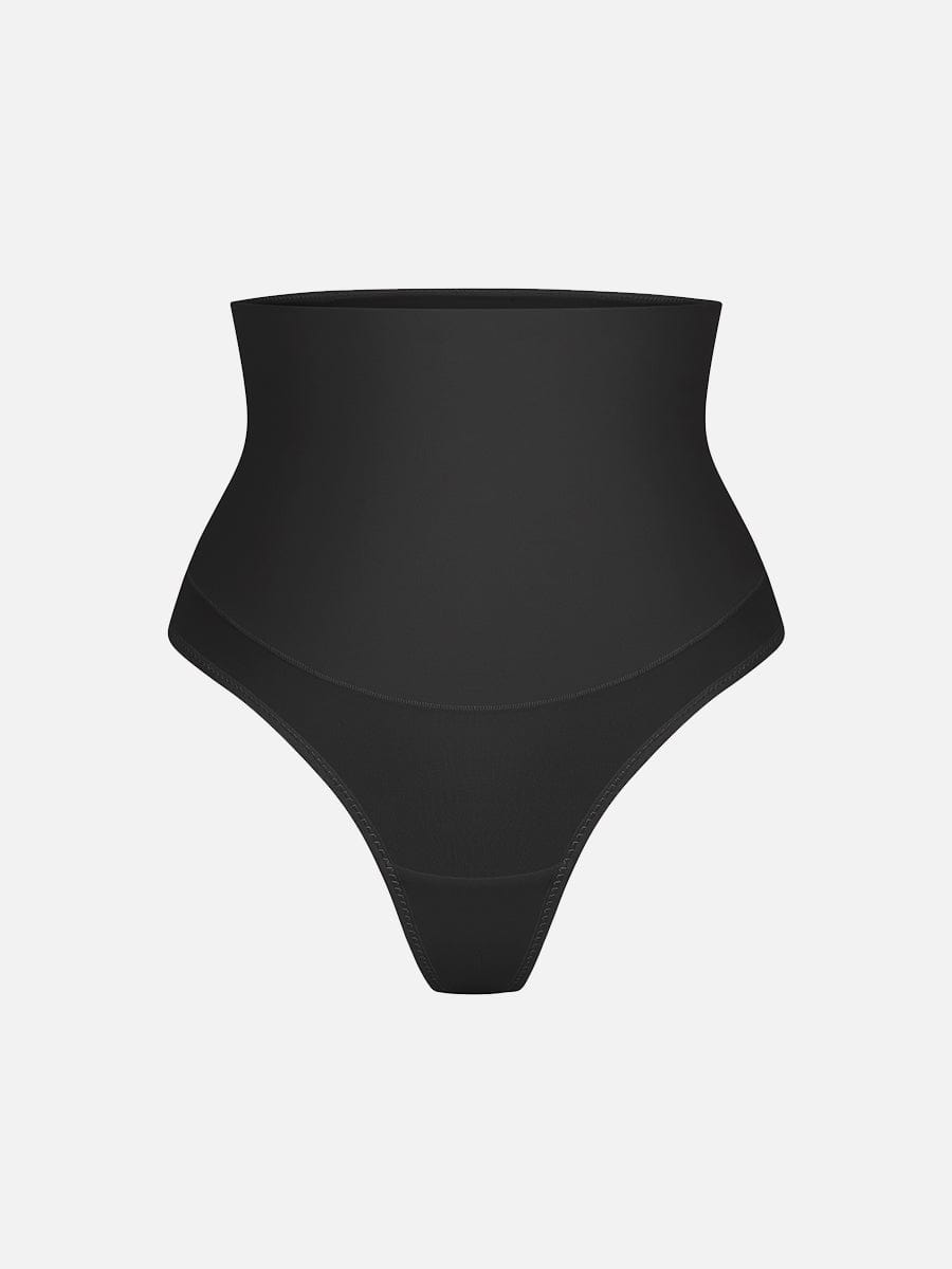 High-Waist Tummy Control Thong Panties Dark Brown 3