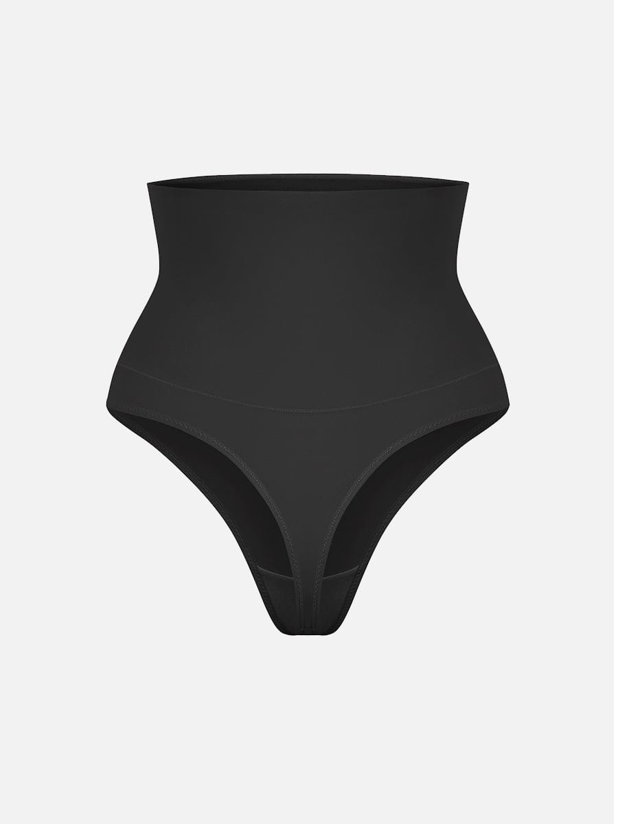 High-Waist Tummy Control Thong Panties Dark Brown 5