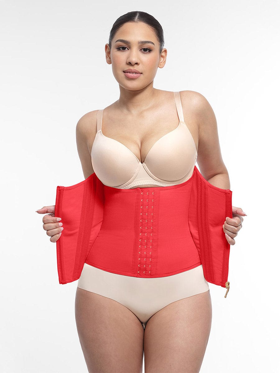 15 Steel Bone Waist Trainer Vest Red 4
