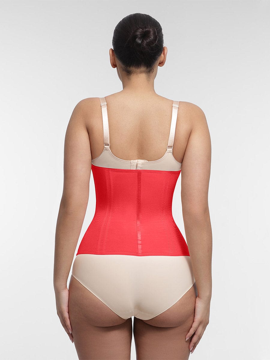 15 Steel Bone Waist Trainer Vest Red 2