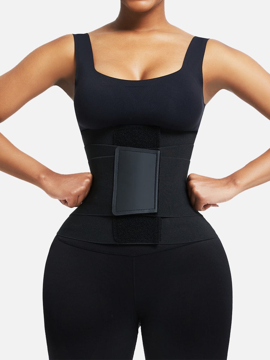 Sauna Waist Trainer With 5 Steel Bones Black 6