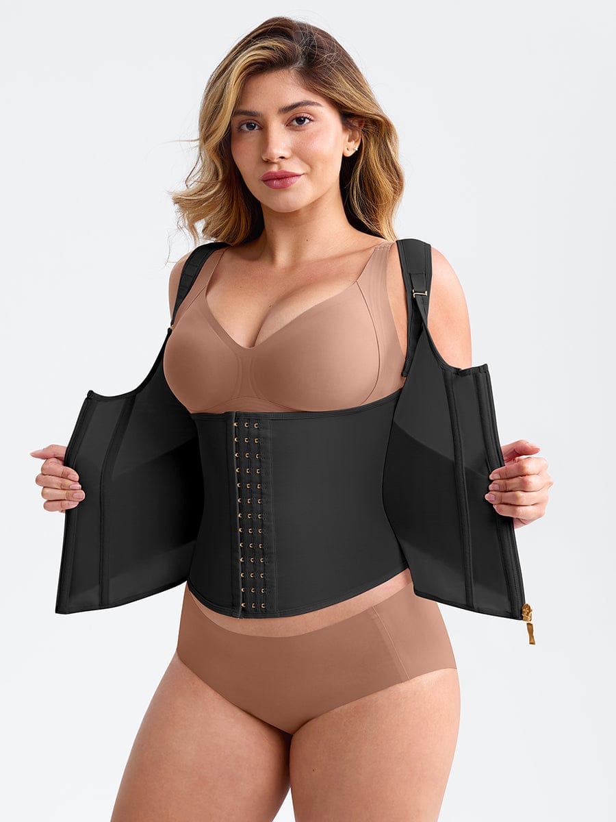 Steel-Boned Waist Cincher Tank Top Black 3