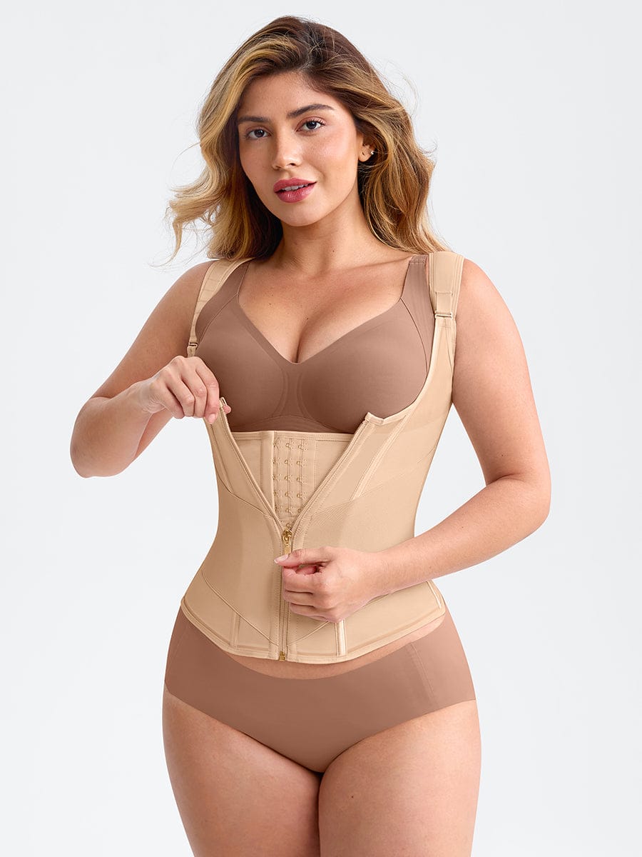 Steel-Boned Waist Cincher Tank Top Nude 1