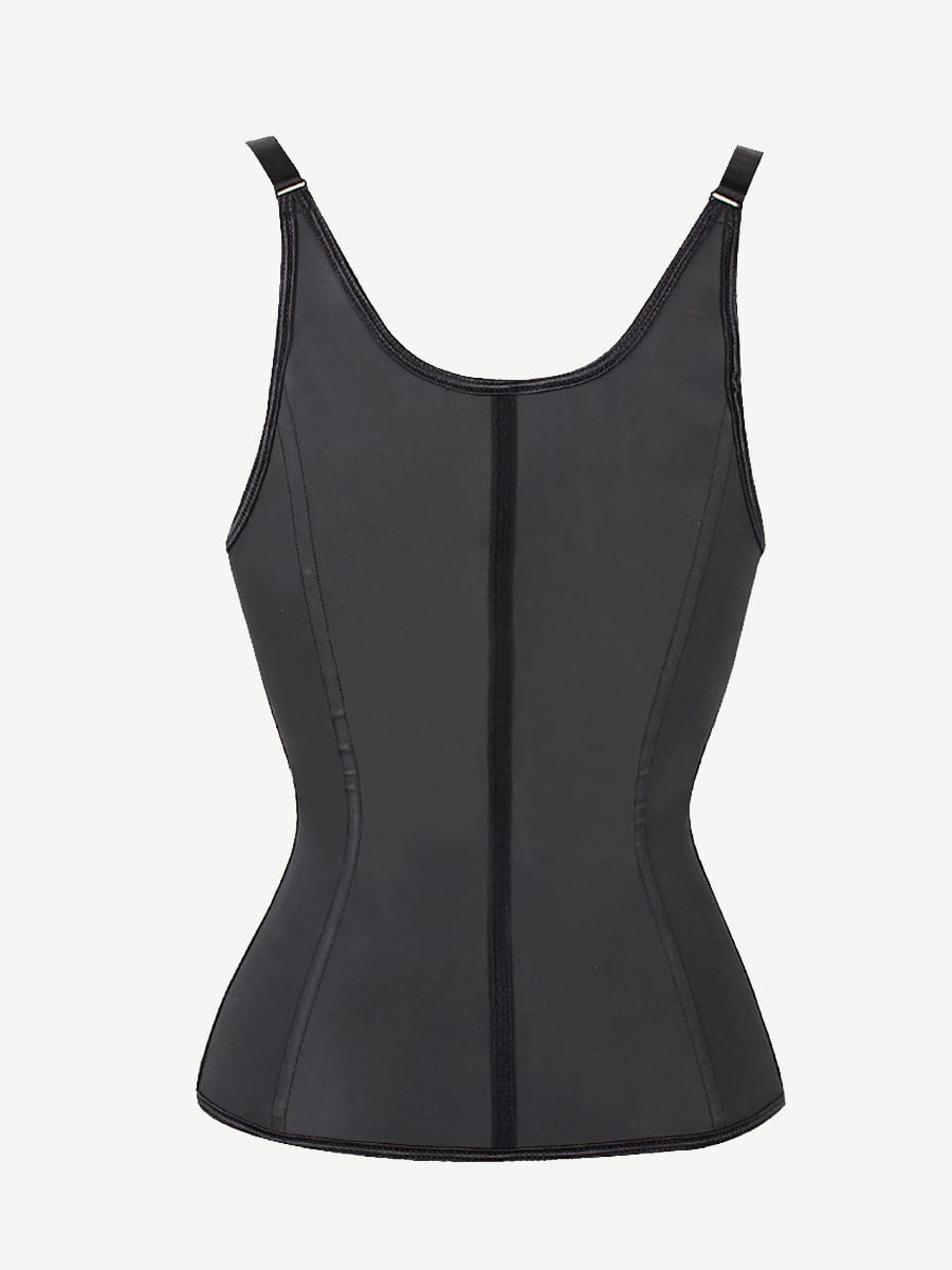 6 Steel Bone Waist Trainer Vest With 3-Row Hook Black 3