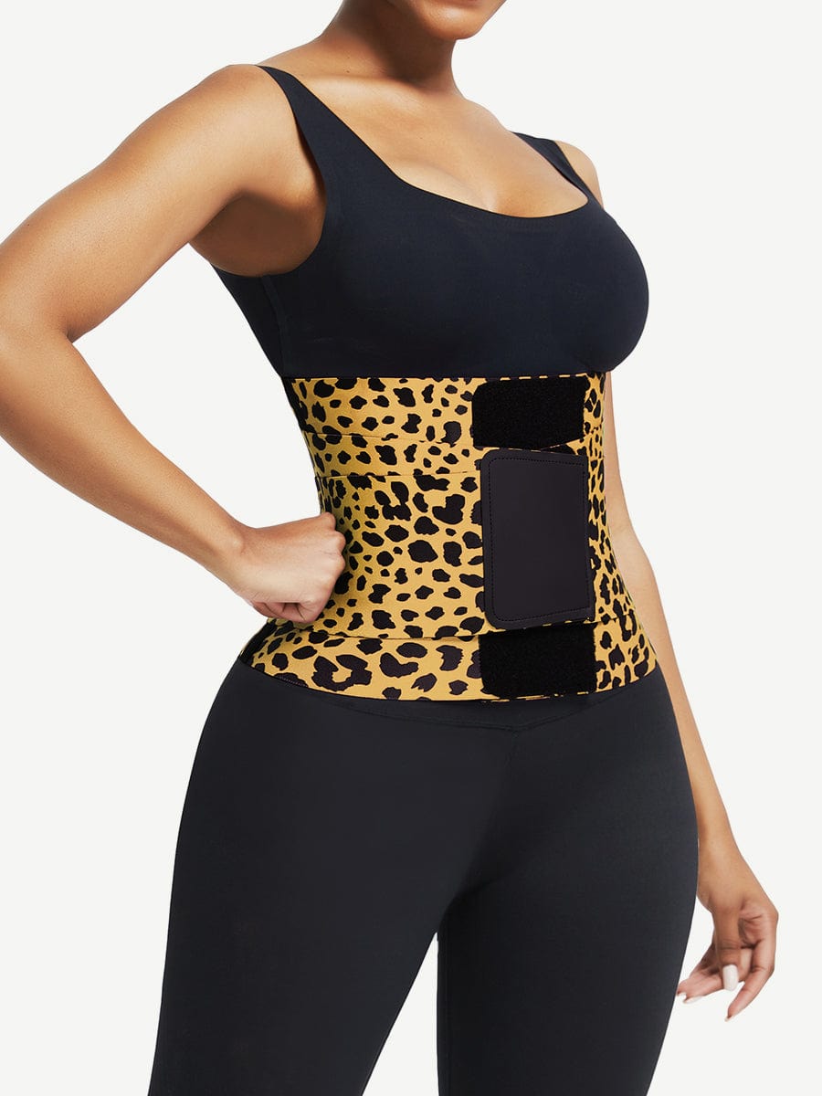 Sauna Waist Trainer With 5 Steel Bones Leopard Pink 10