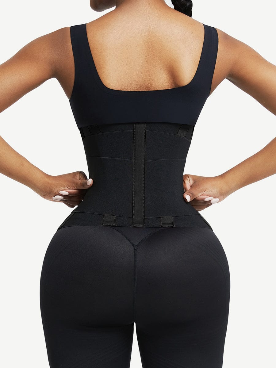 Sauna Waist Trainer With 5 Steel Bones Black 8