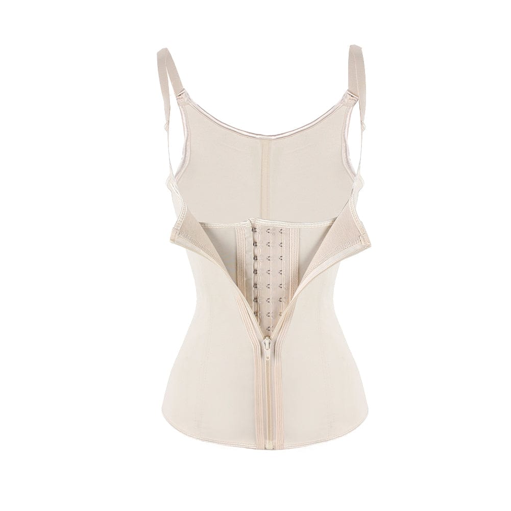 6 Steel Bone Waist Trainer Vest With 3-Row Hook Black 4