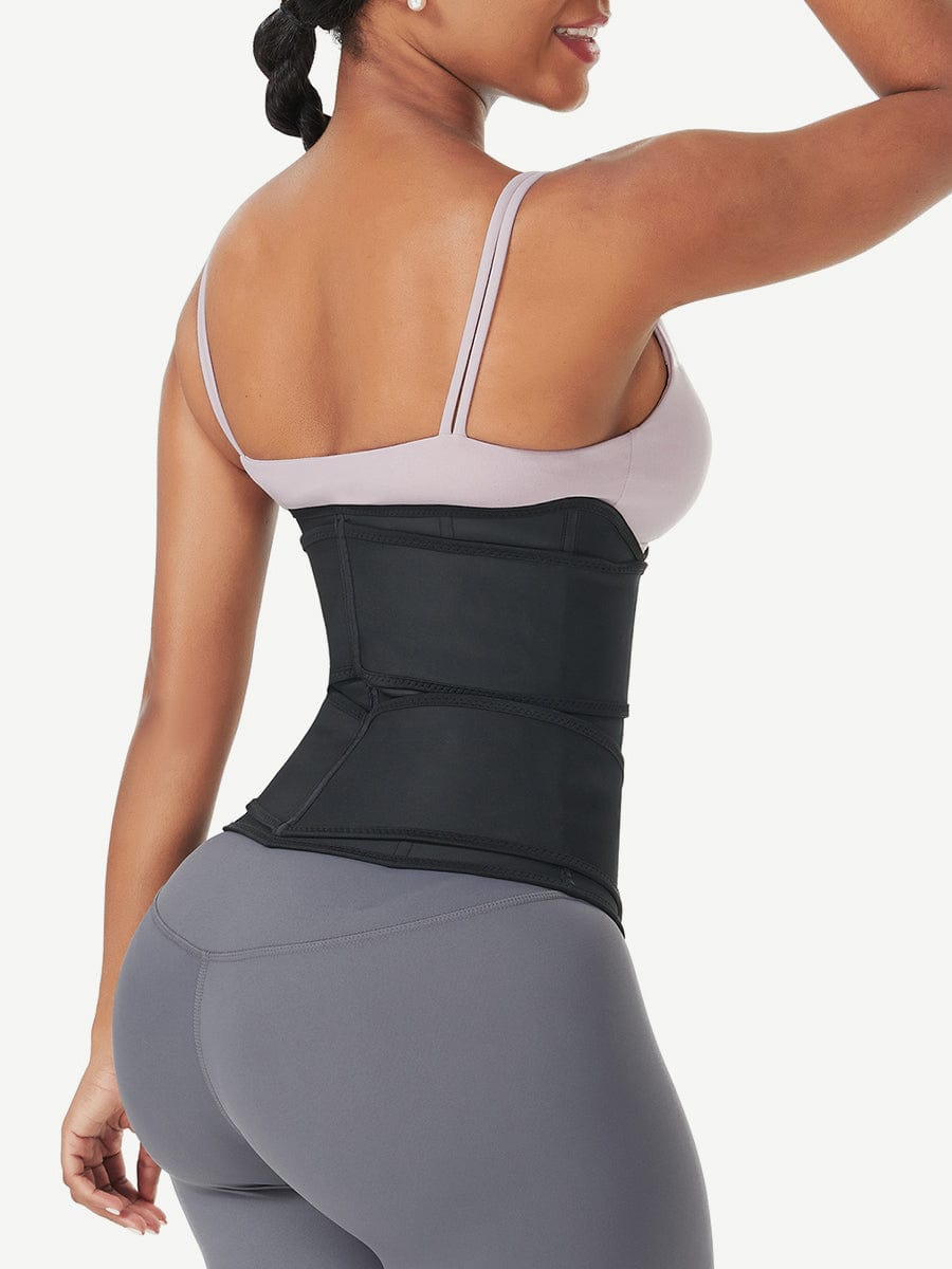 Under-Bust Latex Waist Trainer With Double Belts Black 3