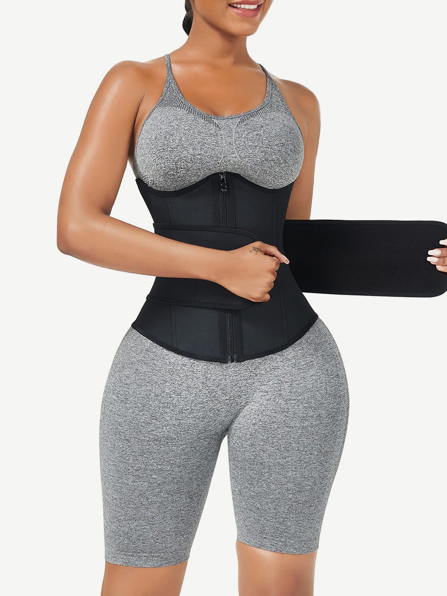 Bust Support Latex Waist Trainer Black 3