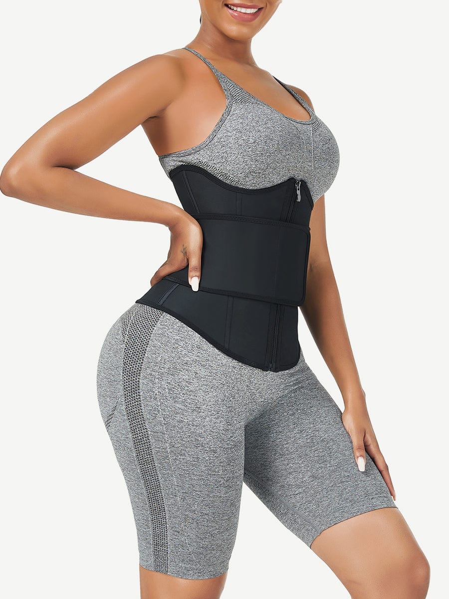 Bust Support Latex Waist Trainer Black 4