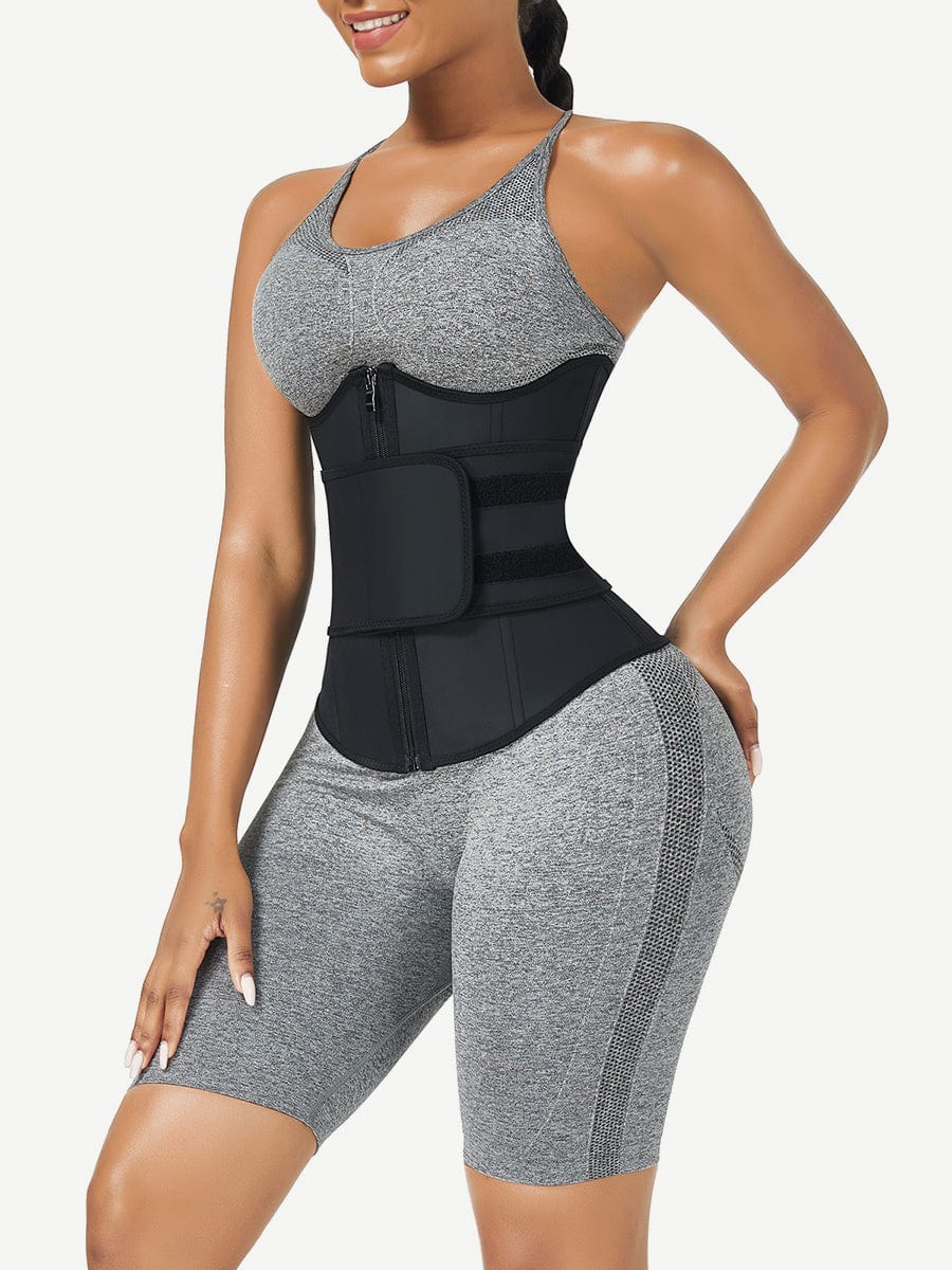 Bust Support Latex Waist Trainer Black 5